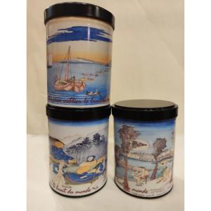 Ensemble boîte à thé empilable d'après Hiroshigue Tokaïdo