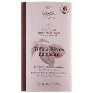 Chocolat noir 70% cacao & fèves