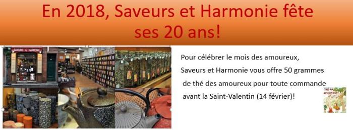 Saveurs et Harmonie clbre le mois des amoureux et de l'amiti!