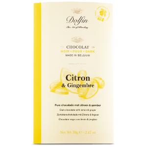 Chocolat noir au Citron et gingembre frais, Dolfin