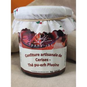 Confiture artisanale Cerise Puerh pivoine pistache