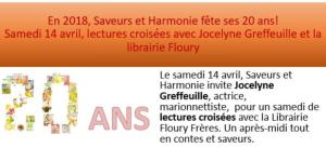 Saveurs et Harmonie fte ses 20 ans : Lectures croises