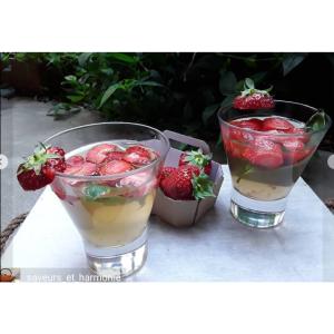 Cocktail th au jasmin, fraise, basilic - recette th