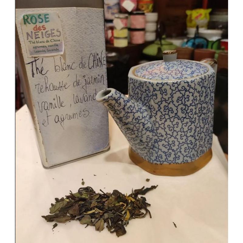 Thé blanc parfumé Rose des Neiges Sachet 100 grammes