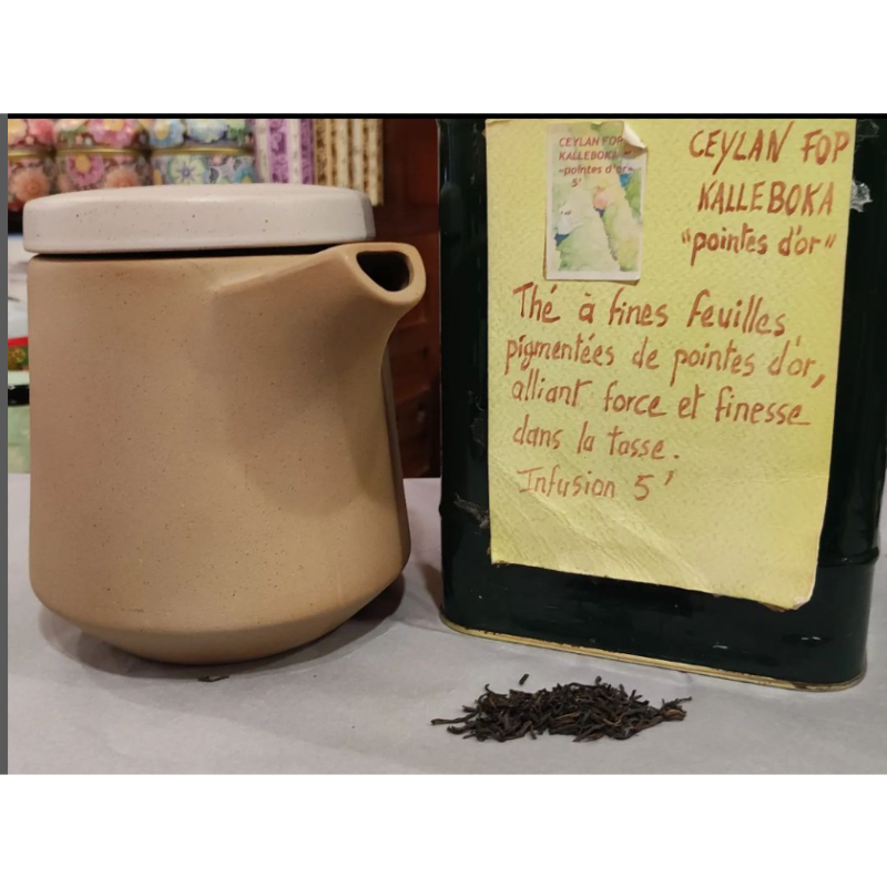 Thé noir de Ceylan KALLEBOKA FOP "POINTES D'OR" Sachet 100 grammes