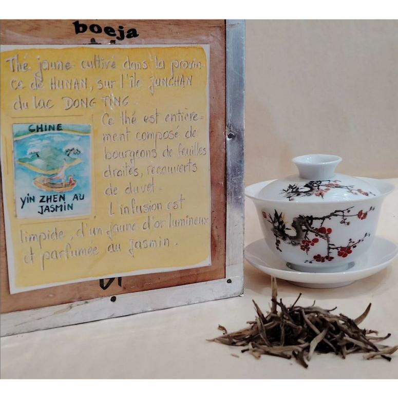 Thé blanc parfumé Yin Zhen au jasmin Sachet 100 grammes