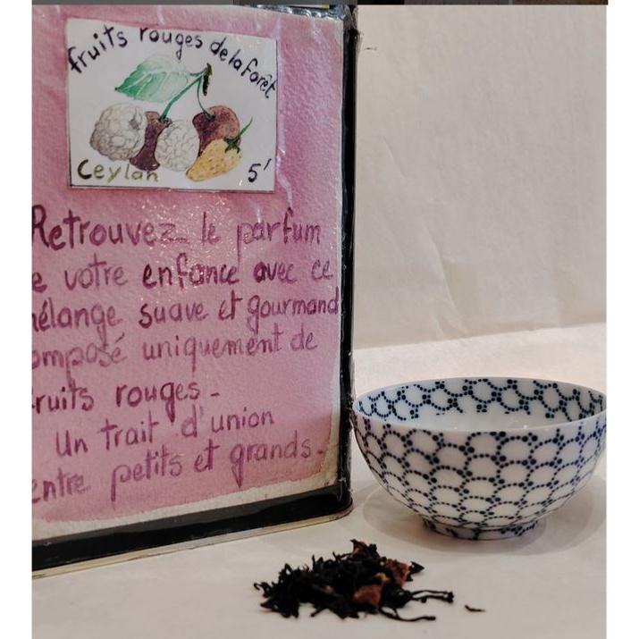 Thé noir parfumé Fruits rouges Sachet 100 grammes
