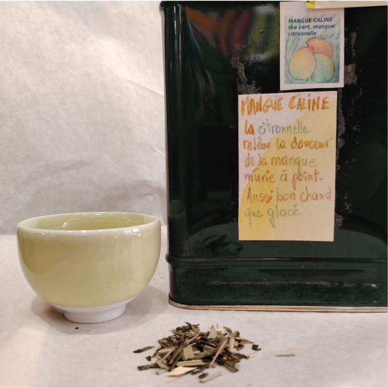 Thé vert parfumé Mangue Câline Sachet 100 grammes