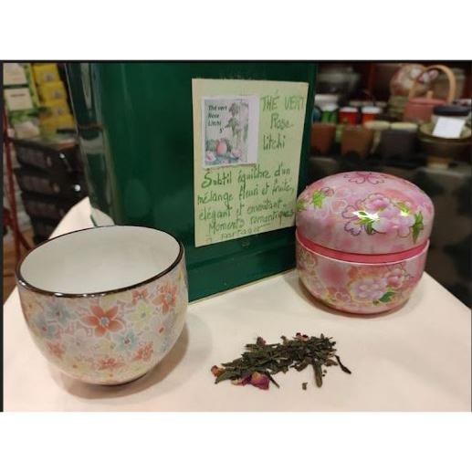Thé vert parfumé rose litchi Sachet 100 grammes