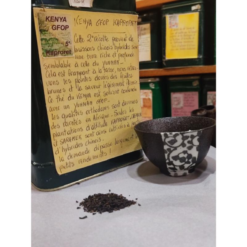 Thé noir d'Afrique Kenya GFOP Kaproret Sachet 100 grammes