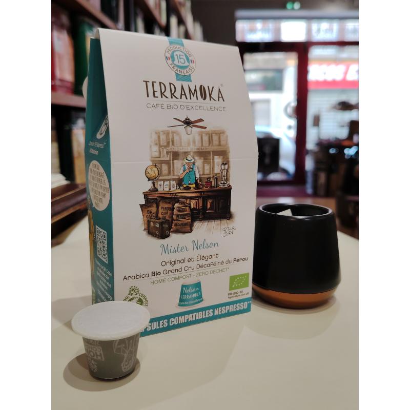 Mister Nelson : café décaféiné en capsule compostable Terramoka