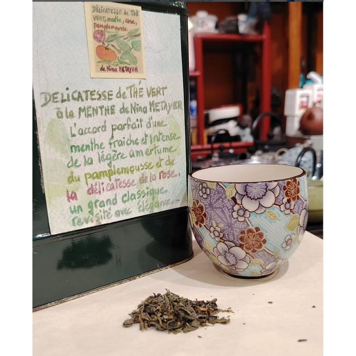 Thé vert parfumé Délicatesse thé vert à la menthe Sachet 100 grammes