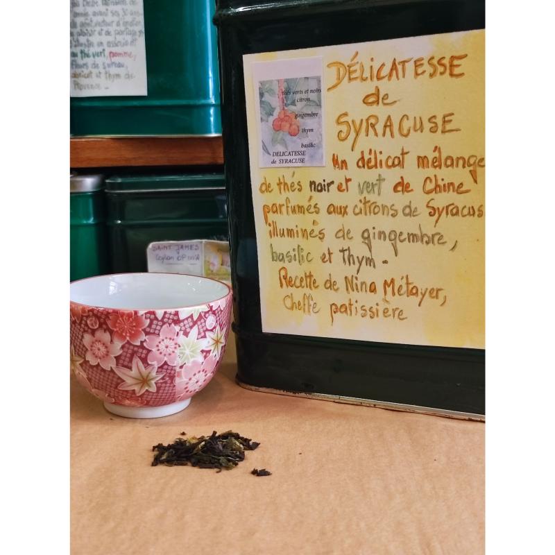 Thé vert Délicatesse de Syracuse par Nina Metayer Sachet 100 grammes