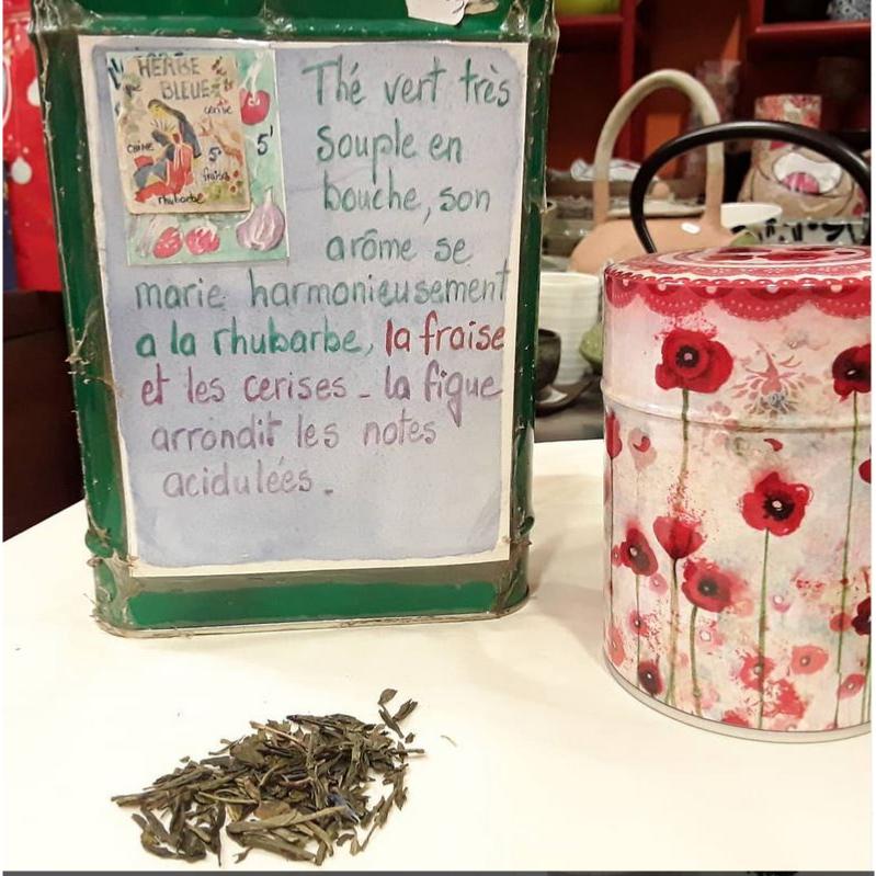 Thé vert parfumé Herbe bleue Sachet 100 grammes