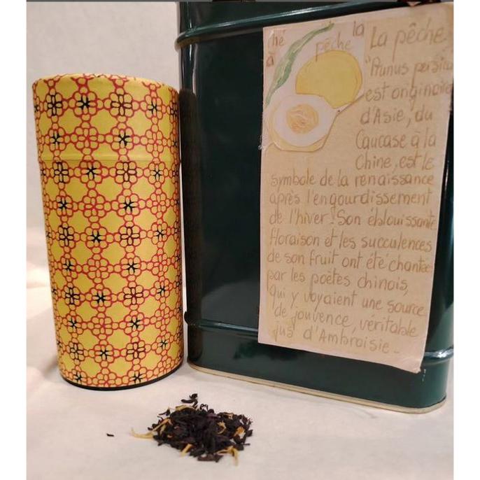 Thé noir parfumé Pêche Sachet 100 grammes