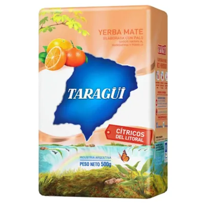 Infusion Yerba Maté Taraguï citricos del litoral est une yerba mate aux arômes d'orange, pamplemousse et mandarine.
