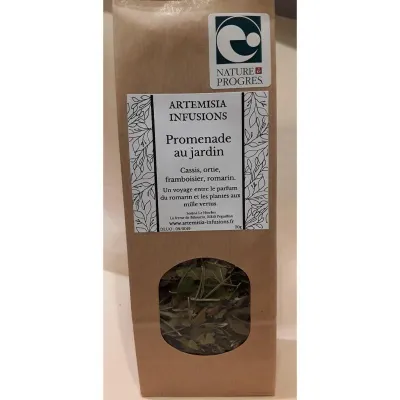 L'infusion "Promenade au Jardin" vous convie à un voyage entre le parfum du romarin et les plantes aux milles vertus.