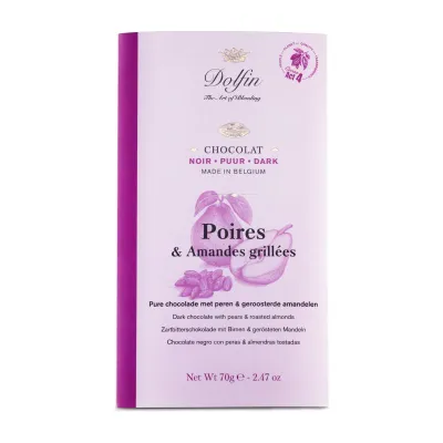 Chocolat noir au Poires et amandes grillées