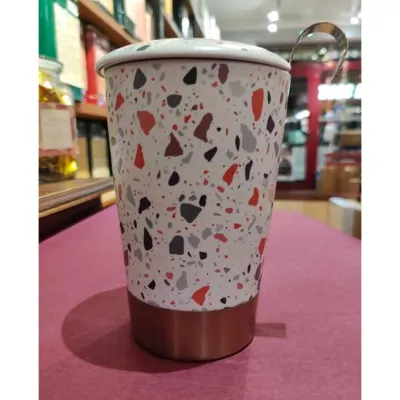 Tisanière Taeve Terrazzo en porcelaine, double paroi.