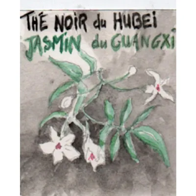 C'est dans les montagnes du Hubei qu'est produit le thé noir parfumé au Jasmin aux notes fortes et un peu sucrées.   